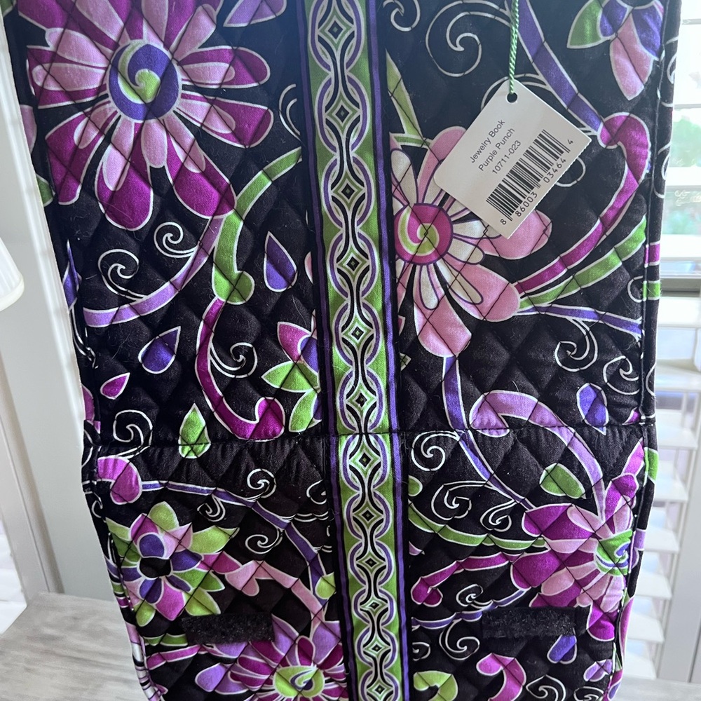Vera Bradley Floral Cosmetic Bag - Black, Purple, Green paisley Travel NWT